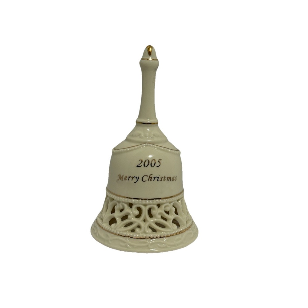 Madison & Max 5" 2005 Merry Christmas Porcelain Pierced Cut Bell with Box